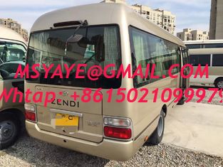 China engine 6 cylinder   japan coaster bus toyota 23 seats used Toyota diesel coaster bus left hand drive 4*4 coaster bus supplier
