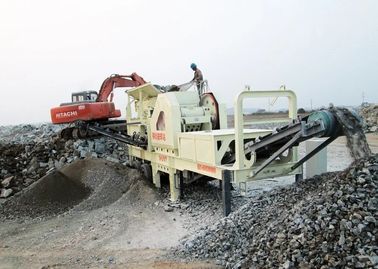 Wheel Mounted Mobile Crushing Station  vertical shaft impact crusher small stone crusher crushing mobile stone crusher