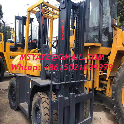 Used Japan Made Tcm Forklift Fd70, 7 Ton Used Diesel Forklift with 3 Stages and Side Shift